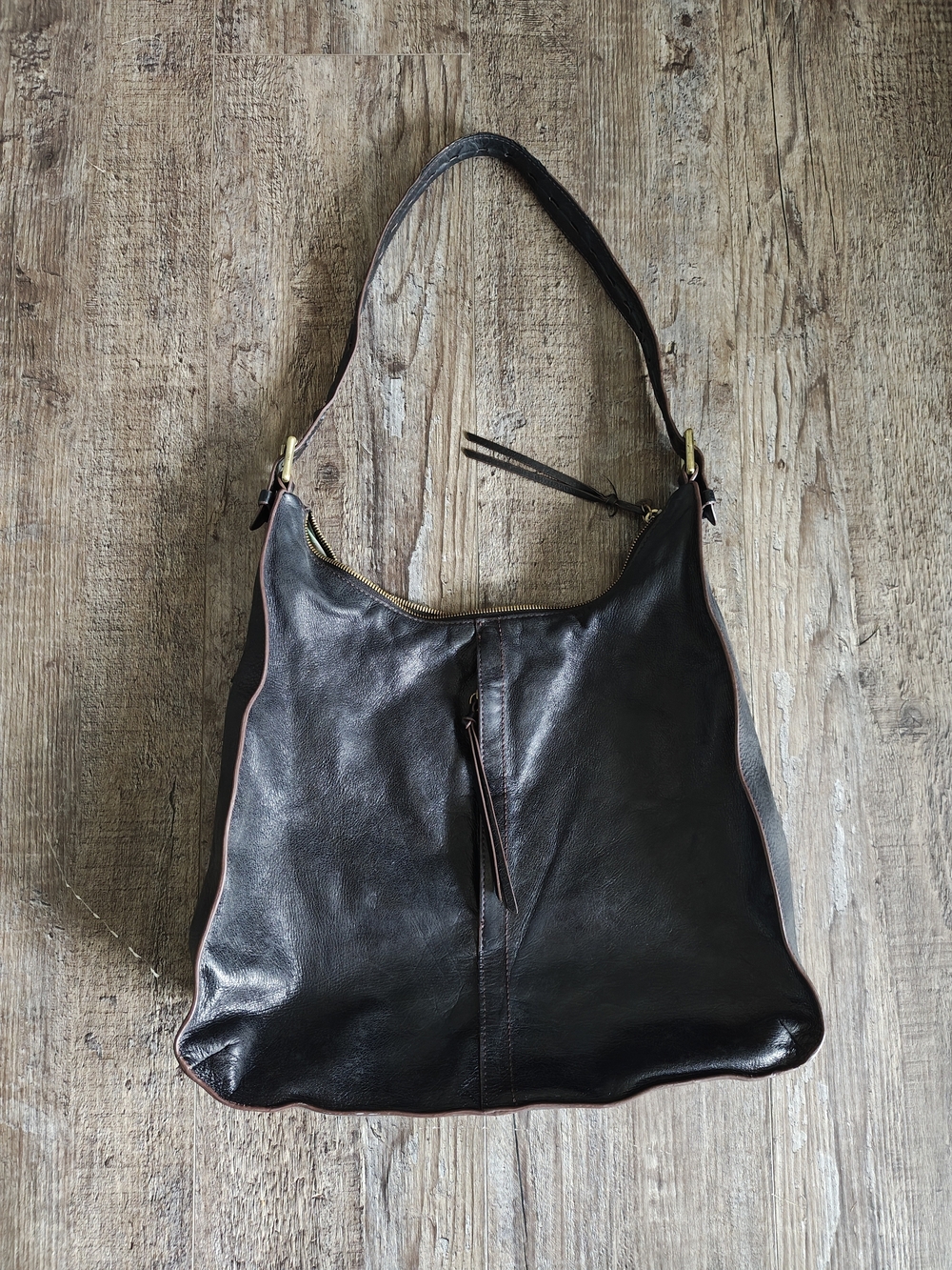 Women’s Hobo International Black Leather Shoulder Bag - Classic Hobo Tote